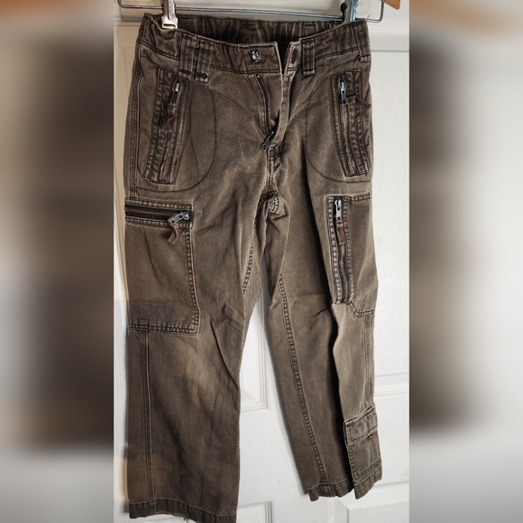 Gap Boys Brown Zippered Cargo Pantswith Adjustable Waist size 7 - Picture 1 of 4